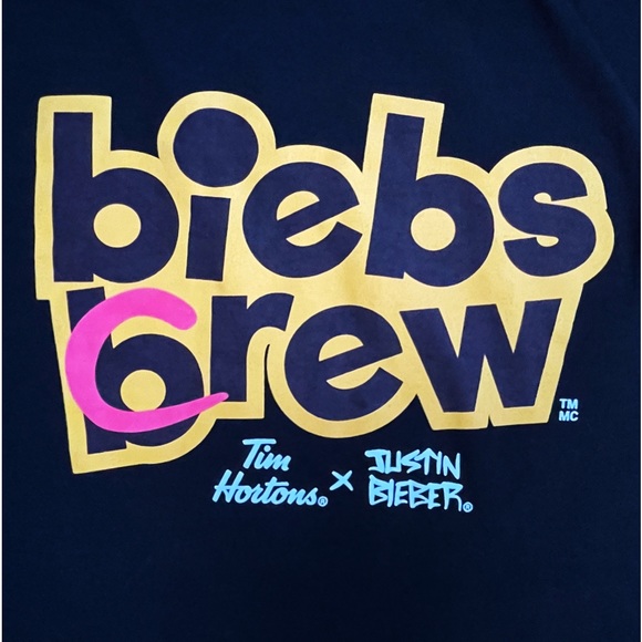 Biebs Brew Crew Shirt Justin Bieber x Tim Horton’s - Picture 3 of 7